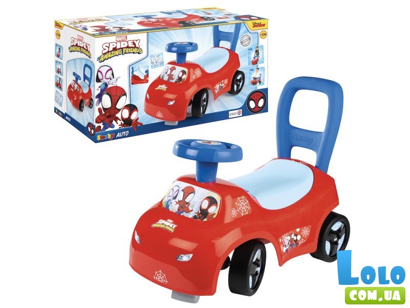 Автомобиль для прогулок – толокар Марвел. Спиди, Smoby