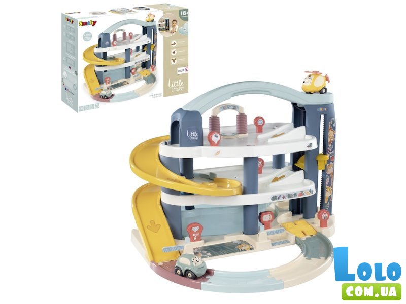 Гараж с машиной и вертолетом, Smoby