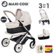 Коляска для куклы 3 в 1 со съемной люлькой Maxi-Cosi, Smoby (айвори)
