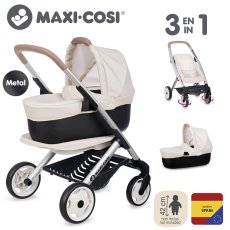 Коляска для куклы 3 в 1 со съемной люлькой Maxi-Cosi, Smoby (айвори)