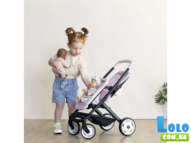 Коляска для кукол-близнецов Maxi-Cosi, Smoby (розовая жемчужина)
