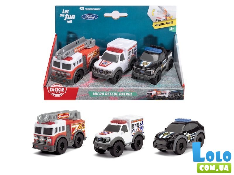 Набор машин Быстрое реагирование. Микро, Dickie Toys
