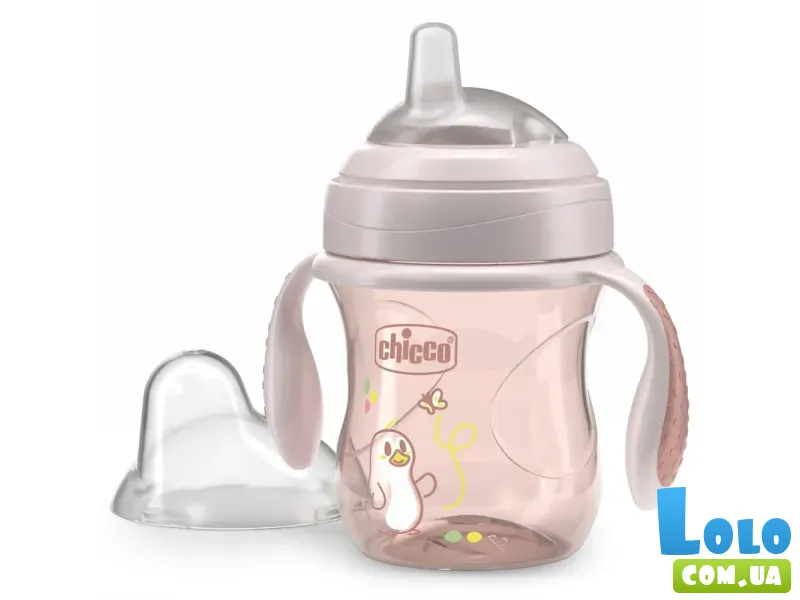 Поильник с мягким носиком Transition Cup, Chicco, 200 мл (розовый)