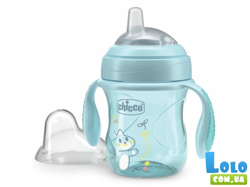 Поильник с мягким носиком Transition Cup, Chicco, 200 мл (голобуй)