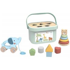 Развивающий бокс 3в1 сортер, каталка, пирамидка, Tooky Toy