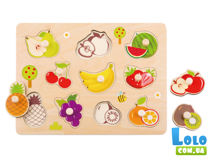 Деревянная рамка-вкладыш Фрукты, Tooky Toy