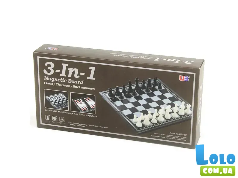 Игра магнитная Шахматы 3в1 (25х25 см), UB