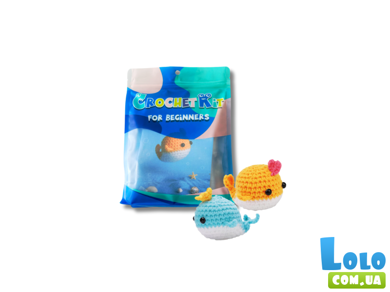 Набор для вязания игрушки крючком Кит, Brushme