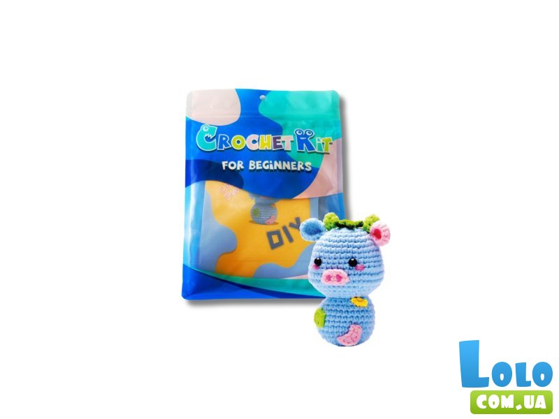 Набор для вязания игрушки крючком Синяя корова, Brushme