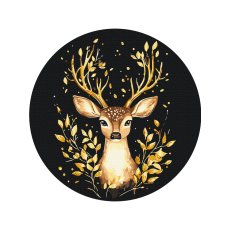Картина по номерам круглая Олень на черном фоне, Brushme (30 см)