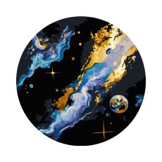 Картина по номерам круглая Космос на черном фоне, Brushme (30 см)