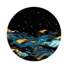 Картина по номерам круглая Ночной океан на черном фоне, Brushme (30 см)