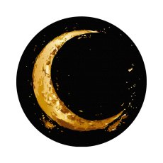 Картина по номерам круглая Золотой месяц на черном фоне, Brushme (30 см)