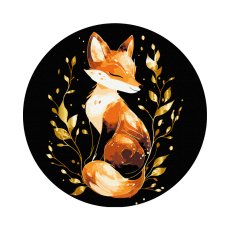 Картина по номерам круглая Лисичка на черном фоне, Brushme (40 см)
