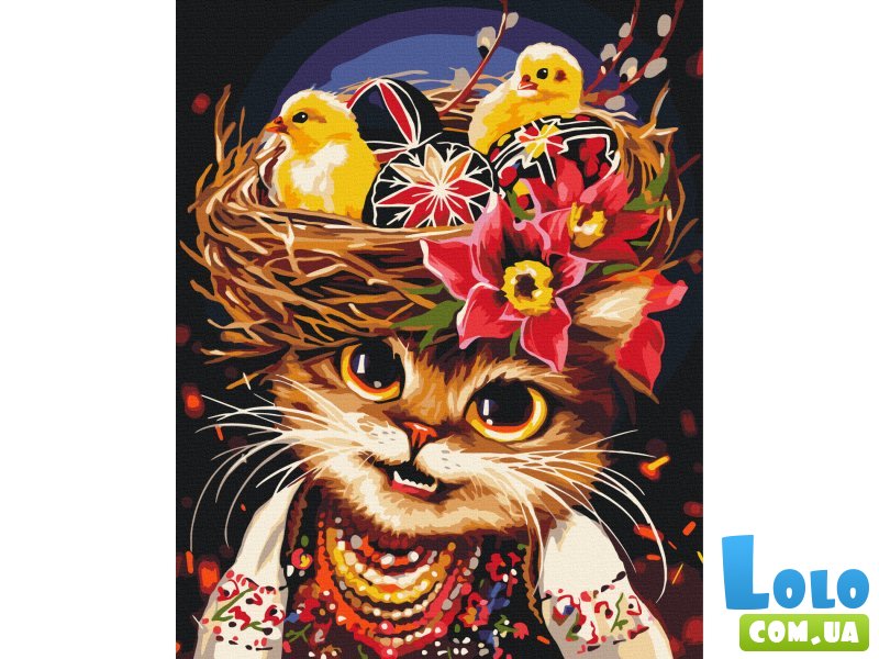 Картина по номерам Пасхальная кошка ©Марианна Пащук, Brushme (40х50 см)
