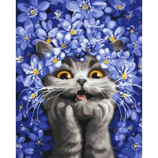 Картина по номерам Кошка в подснежниках ©Марианна Пащук, Brushme (40х50 см)
