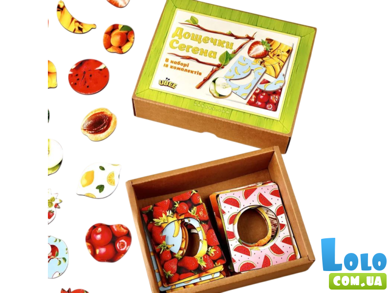 Пазл сортер Доски Сегена фрукты, UBEE