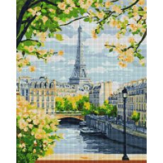 Алмазная мозаика Эйфелева башня с берега Сены, Brushme (40x50 см)