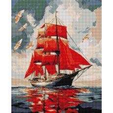 Алмазная мозаика Красные паруса, Brushme (40x50 см)