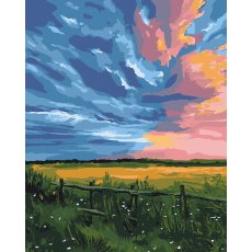 Картина по номерам Закат на хуторе ©Инна Шевякова, Brushme (40x50 см)