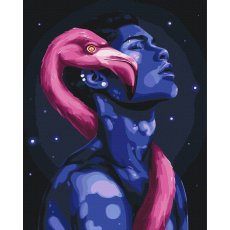 Картина по номерам Фламинго светится в темноте ©Соломия Ковальчук, Brushme (40x50 см)