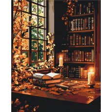 Картина по номерам Осенняя библиотека, Brushme (40x50 см)