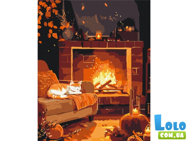 Картина по номерам Каминная история, Brushme (40x50 см)