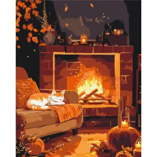 Картина по номерам Каминная история, Brushme (40x50 см)