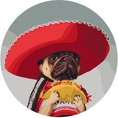 Картина по номерам круглая Тако для Амиго ©Lucia Heffernan (40 см)