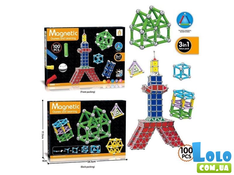 Конструктор магнітний Games and Learning (AQ 2234), 100 дет.