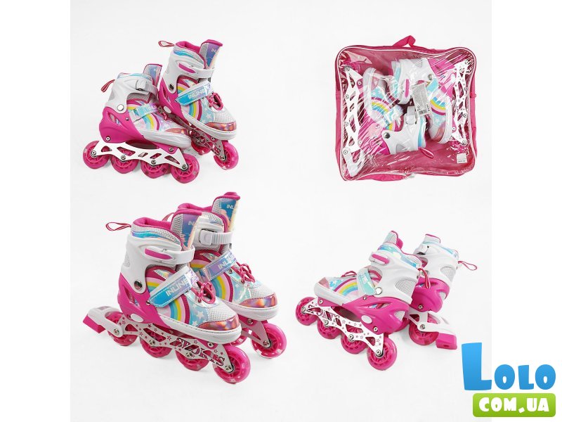 Детские ролики, М (34-38), розовые