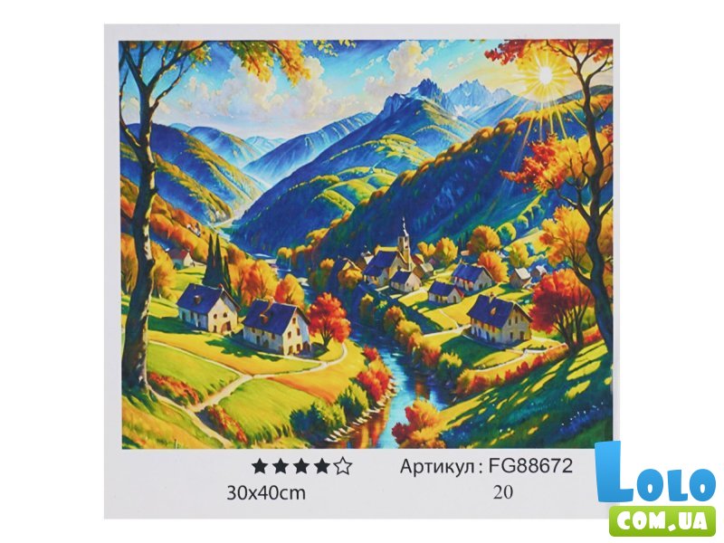 Картина по номерам Горный пейзаж, Fun Game (30х40 см)