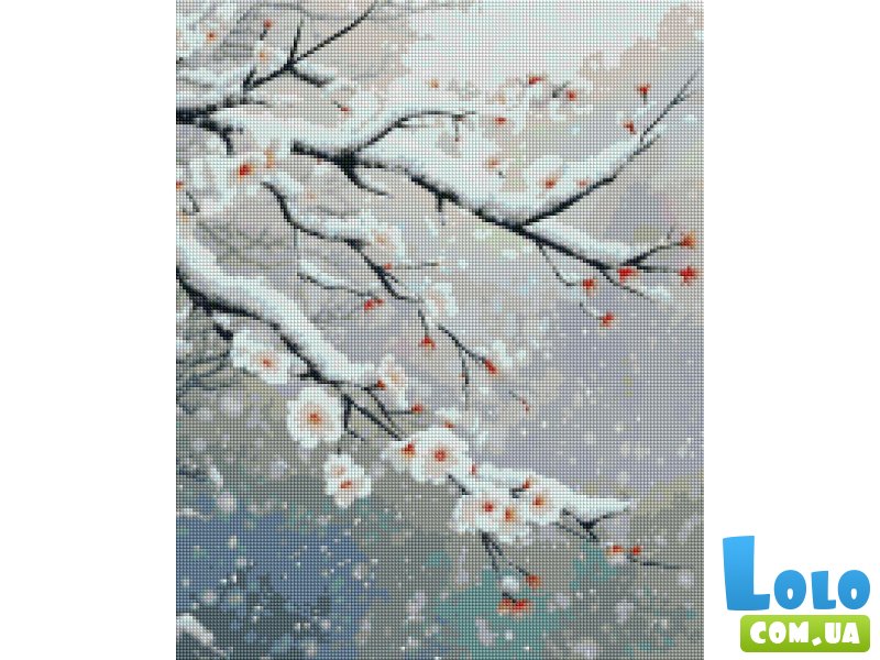 Алмазная мозаика Цвет в снегу, Brushme (40x50 см)