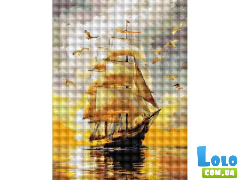 Алмазная мозаика Парусник на красивом закате, Brushme (30x40 см)