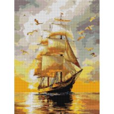 Алмазная мозаика Парусник на красивом закате, Brushme (30x40 см)
