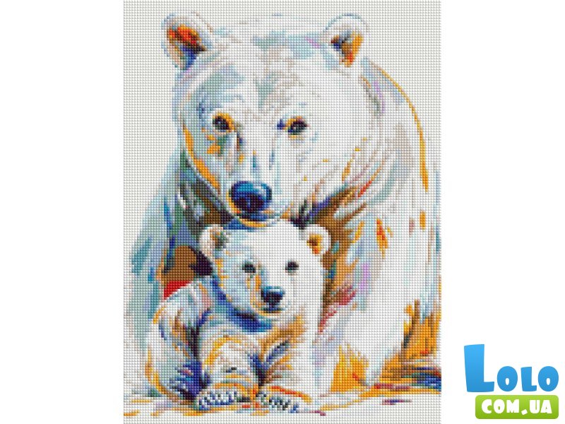 Алмазная мозаика Белые медведи, Brushme (30x40 см)