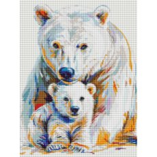 Алмазная мозаика Белые медведи, Brushme (30x40 см)