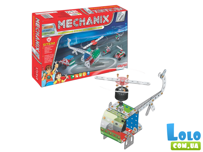 Конструктор металлический Mechanix №2, Zephyr (1004), 170 дет.