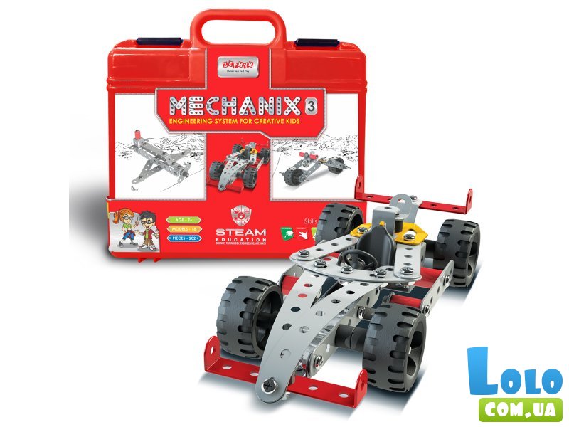 Конструктор металлический Mechanix №3, Zephyr (1070), 202 дет.