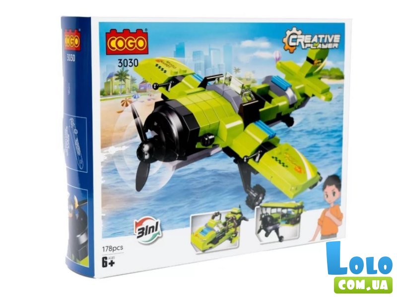 Конструктор Самолет, COGO (3030), 178 дет.
