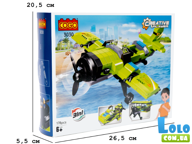 Конструктор Самолет, COGO (3030), 178 дет.