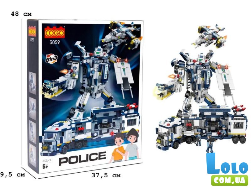 Конструктор Полиция, COGO (3059), 812 дет.