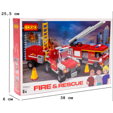 Конструктор Два пожарных автомобиля, COGO (3606), 324 дет.