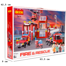 Конструктор Пожарная бригада, COGO(3616), 827 дет.