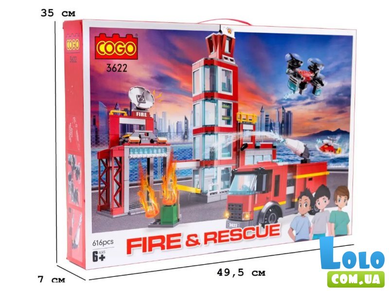 Конструктор Пожарный штаб, COGO (3622), 616 дет.