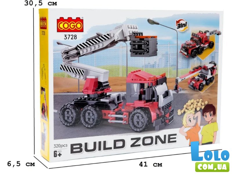 Конструктор Подъемник 3 в 1, COGO (3728), 320 дет.