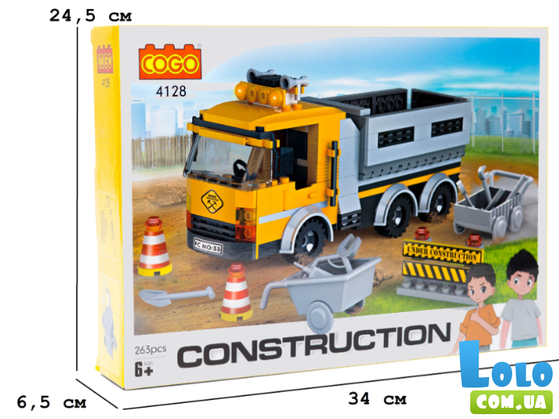Конструктор Грузовик, COGO (4128), 263 дет.
