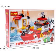 Конструктор Пожарный катер, COGO (4173), 316 дет.