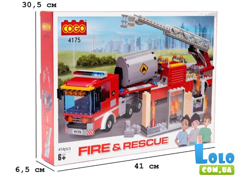 Конструктор Пожарная бригада, COGO (4175), 415 дет.