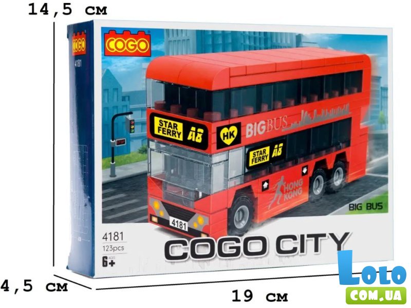 Конструктор Большой автобус, COGO (4181), 123 дет.